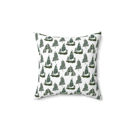 Watercolor Green Tree Pattern Pillows - Set of 2