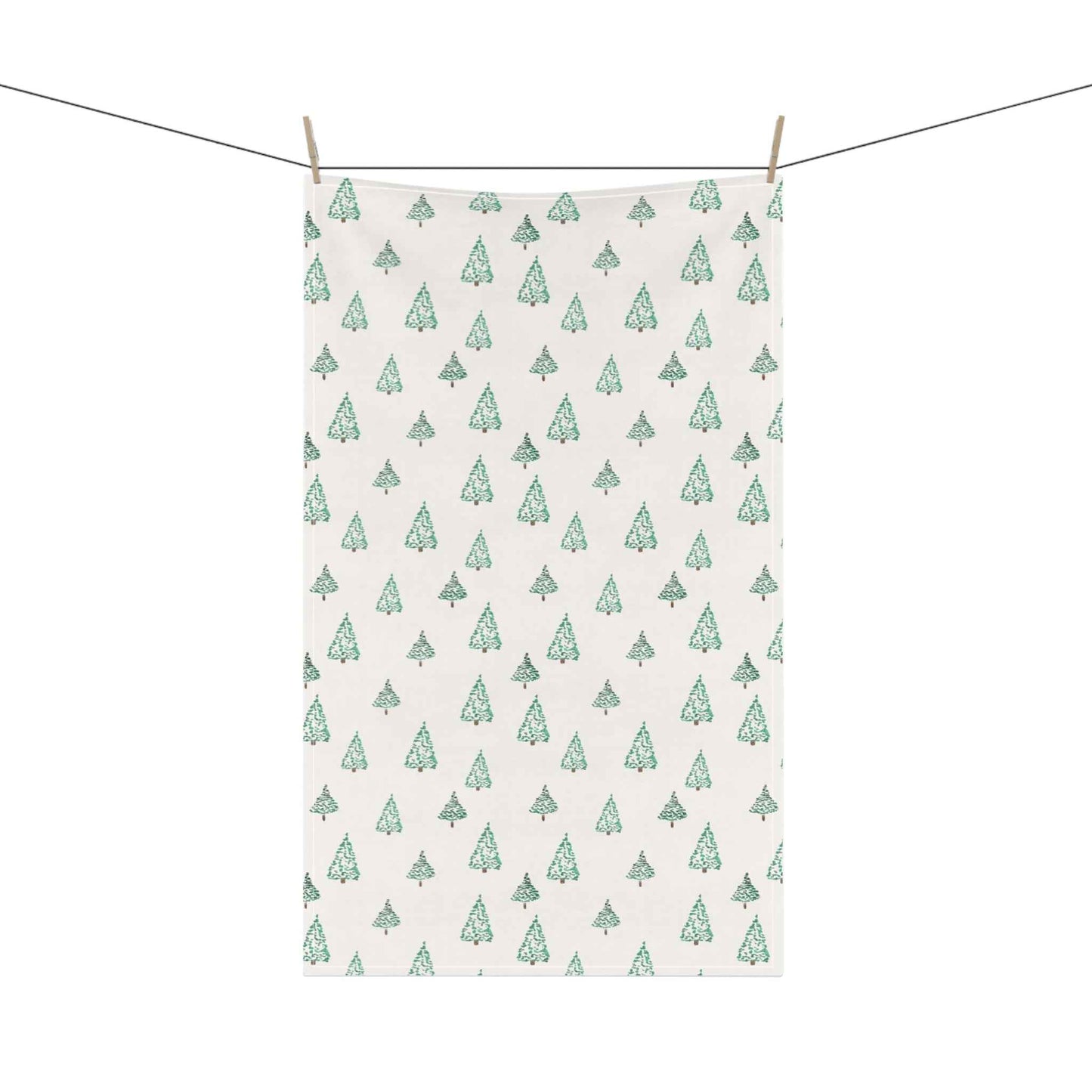 Watercolor Holiday Trees Tea Towel