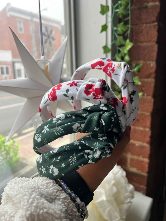 Floral Holiday Topknot Headband
