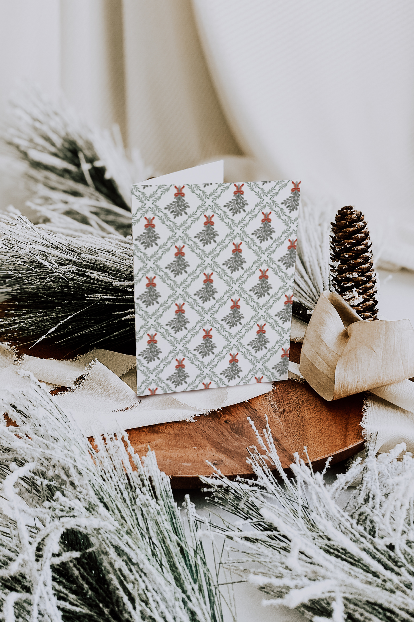 NEW! Watercolor Mistletoe Festive Holiday Card