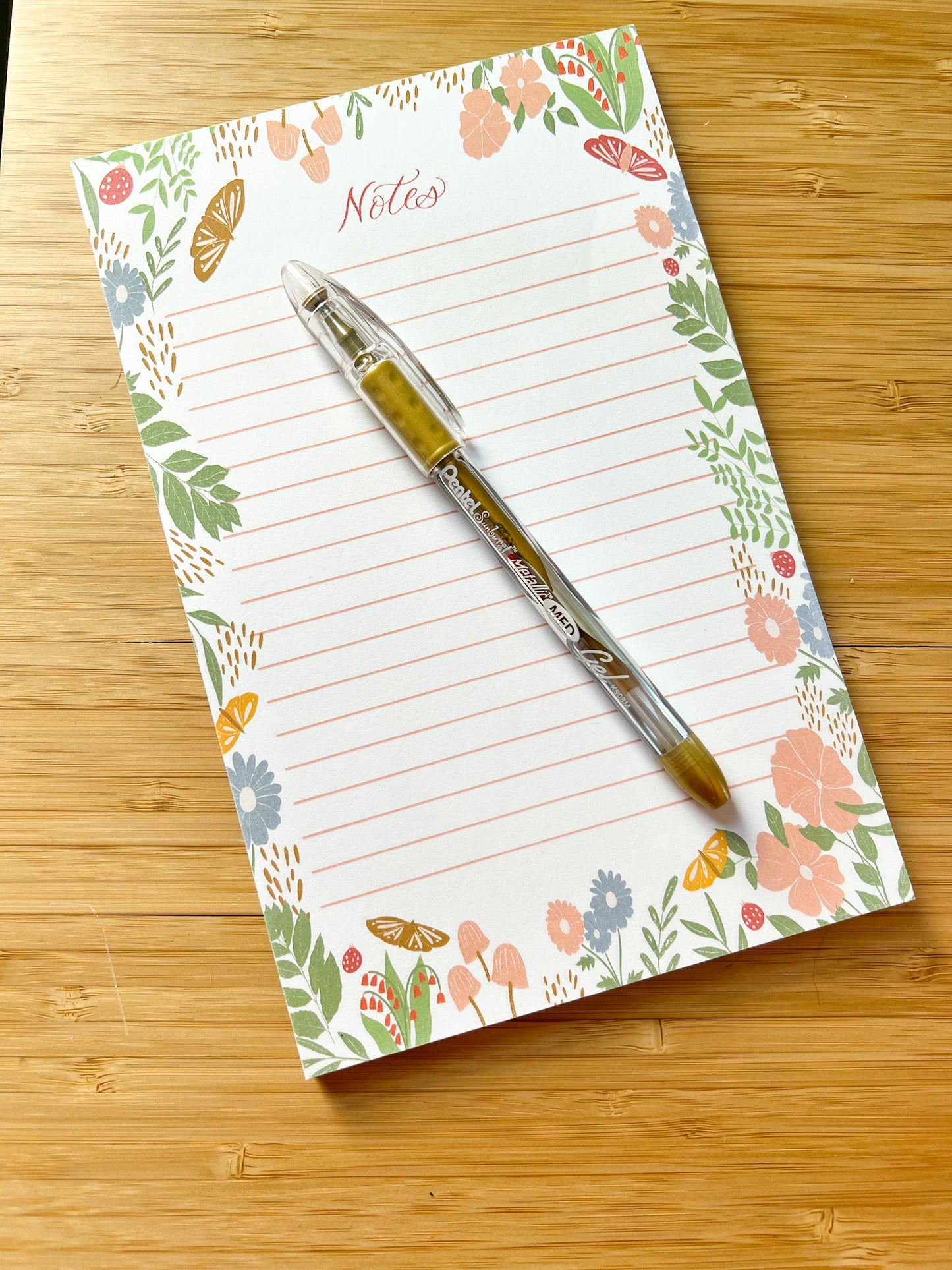 Floral Lined Notepad - Slightly Imperfect