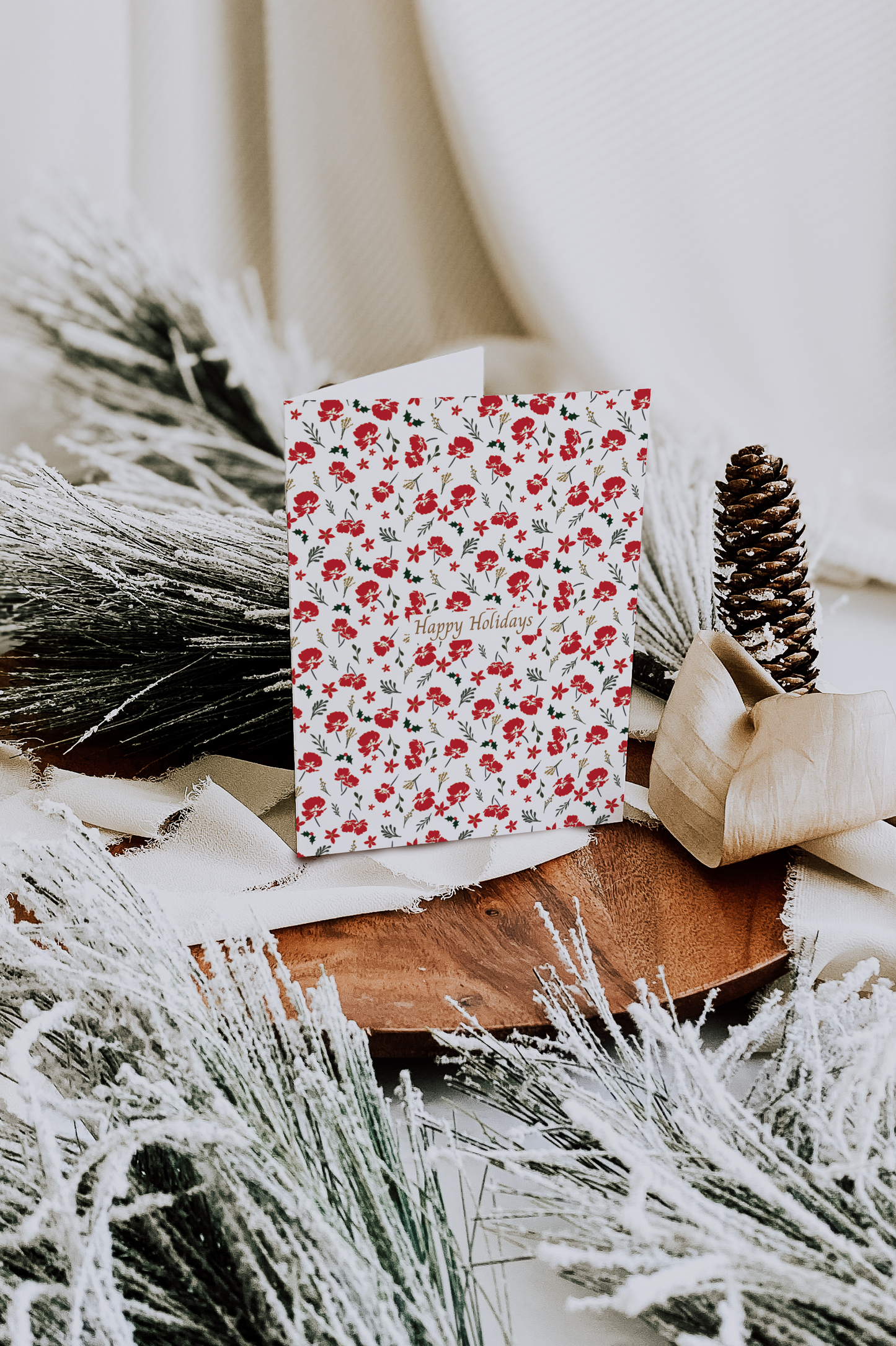 NEW! Watercolor Holiday Flowers Greeting Card