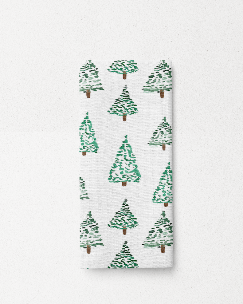 Watercolor Holiday Trees - Set of 4