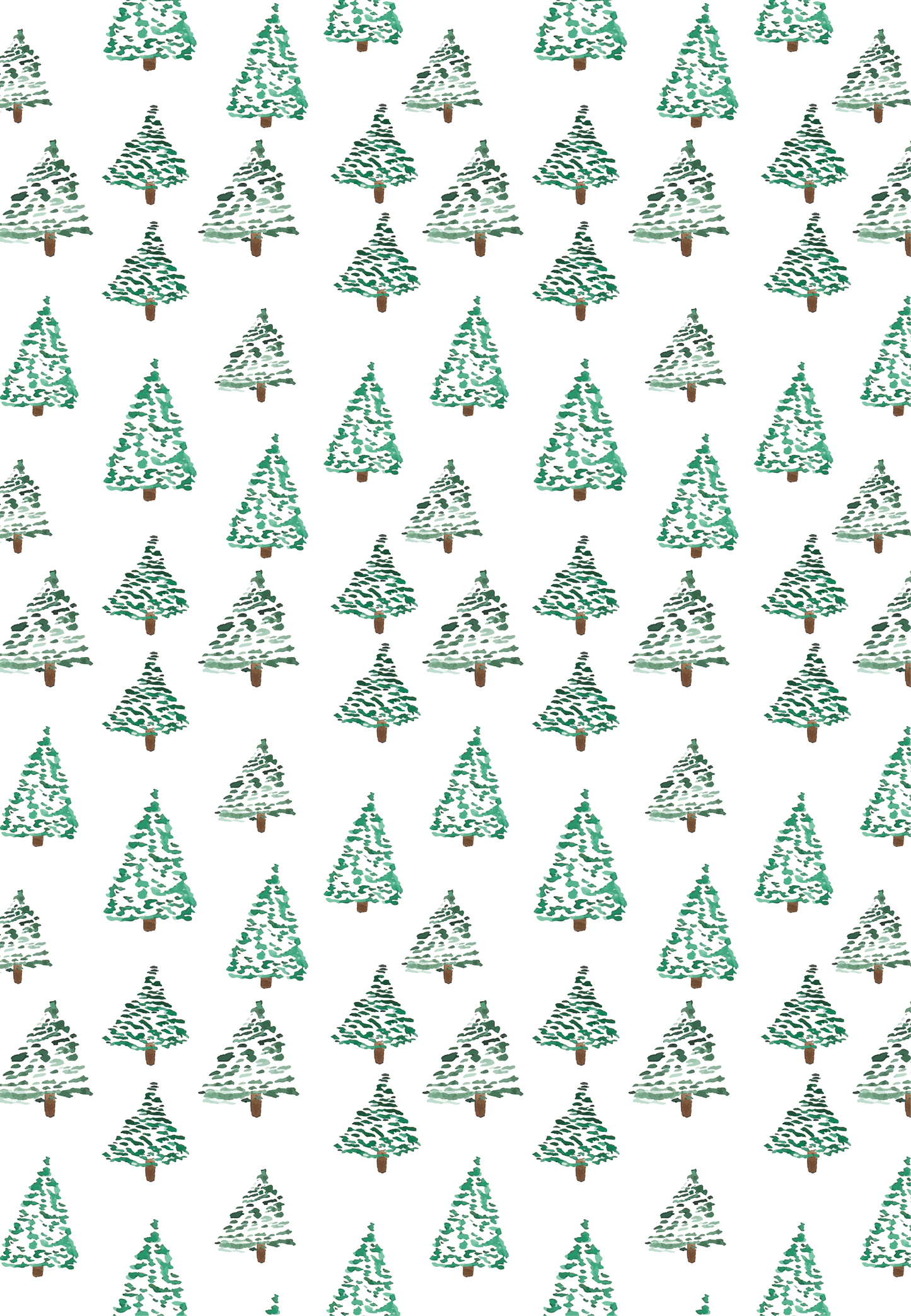 LOW STOCK: Holiday Watercolor Trees Wrapping Paper Set