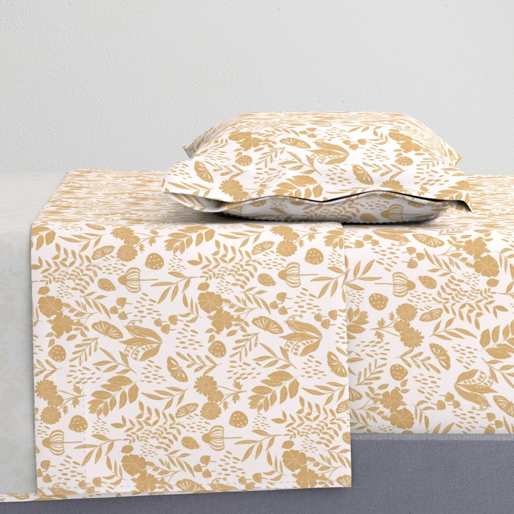 Neutral Floral Garden Bed Sheets