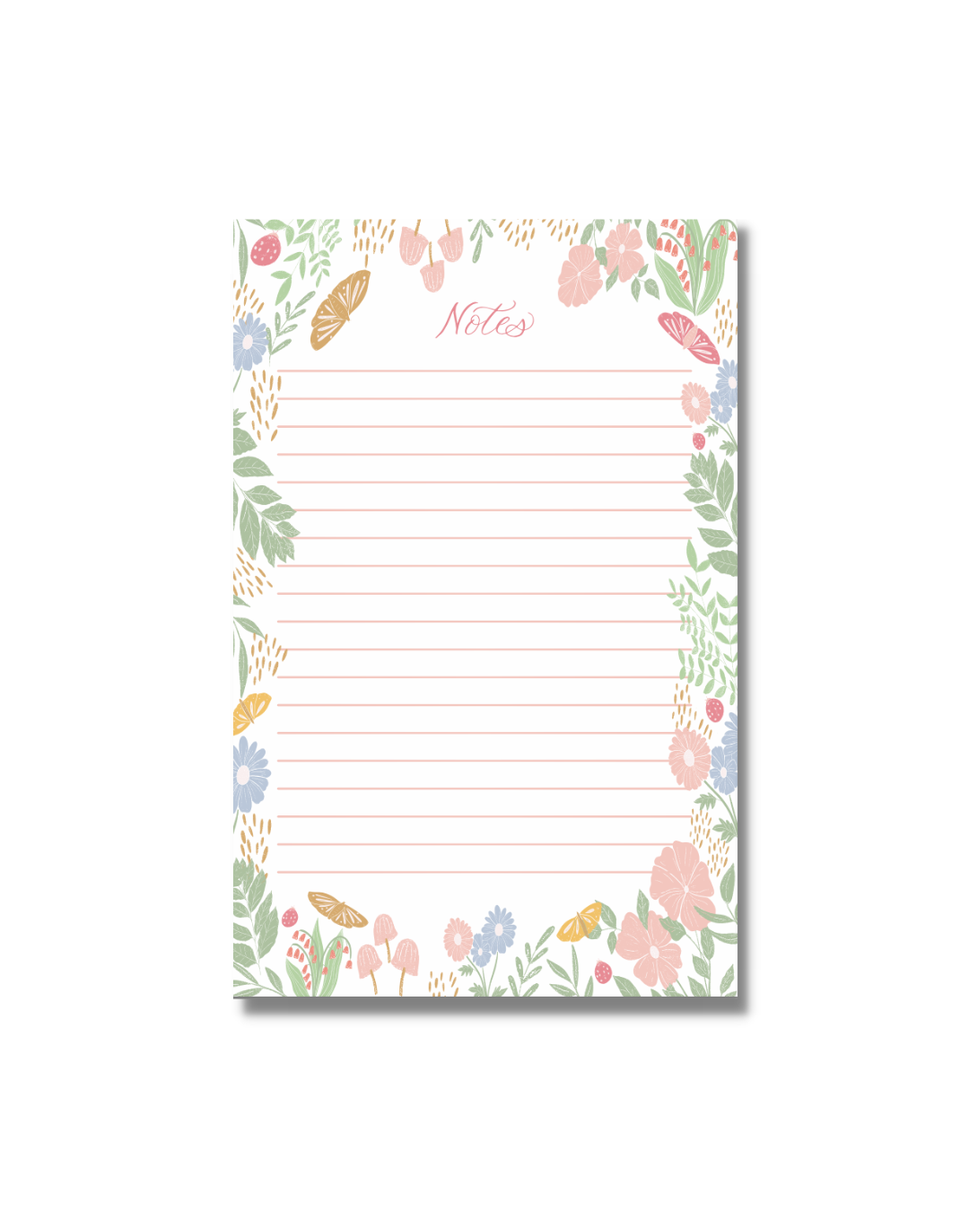 Floral Lined Notepad