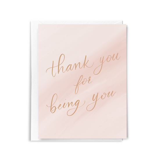 cute pink thank you card for friend