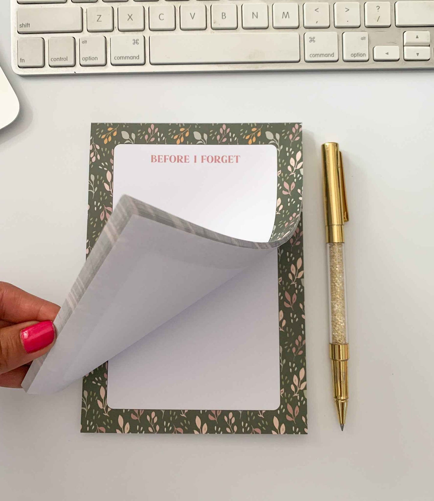 Pretty Desk Notepad - Before I Forget Notepad