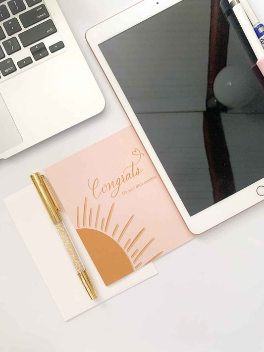 Cute New Baby Card - Congrats on Your Little Sunshine Card