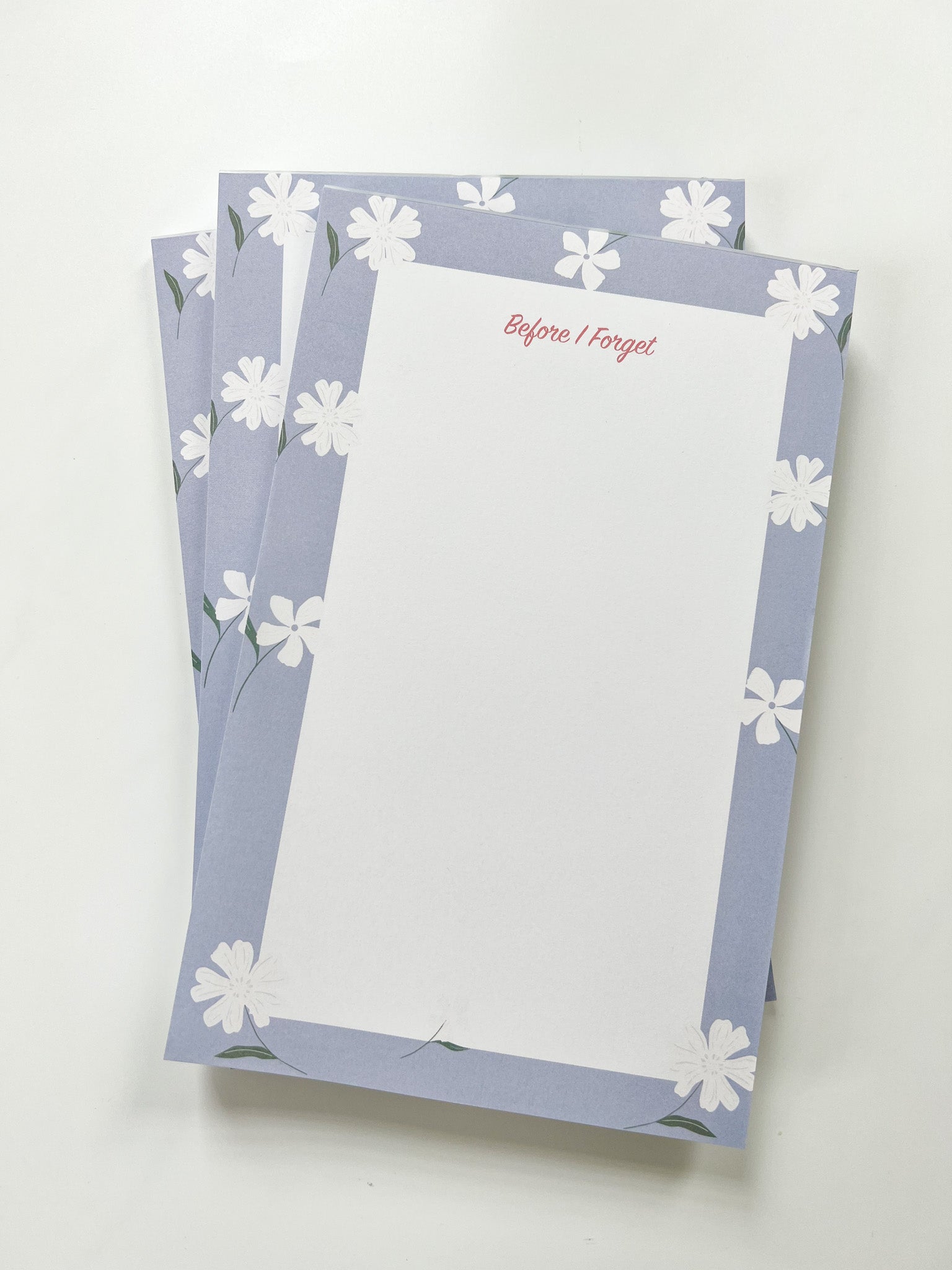 Blue Dainty Floral Notepad