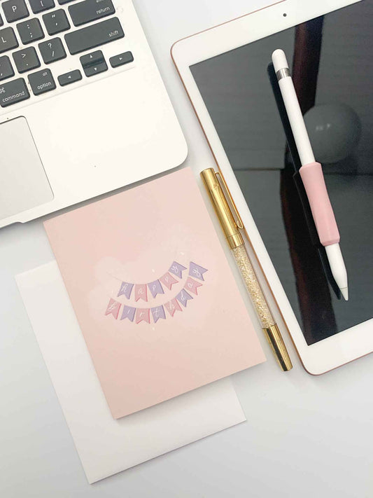 Sweet Birthday Card - Pink Happy Birthday Card