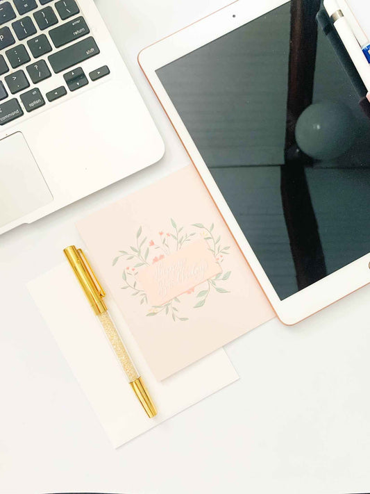 Cute Birthday Card - Floral Happy Birthday Card