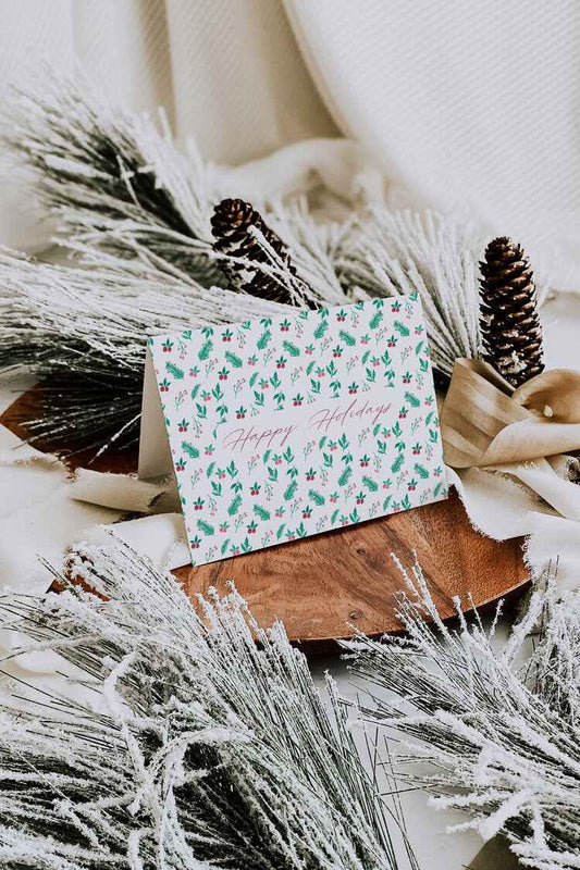 Watercolor Happy Holidays Greeting Card Box Set