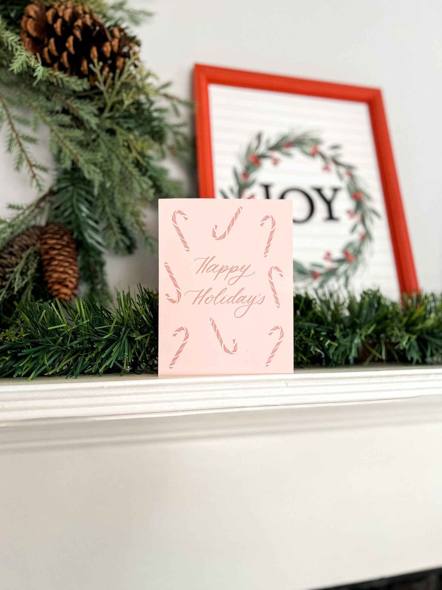 Candy Cane Happy Holiday's Greeting Card