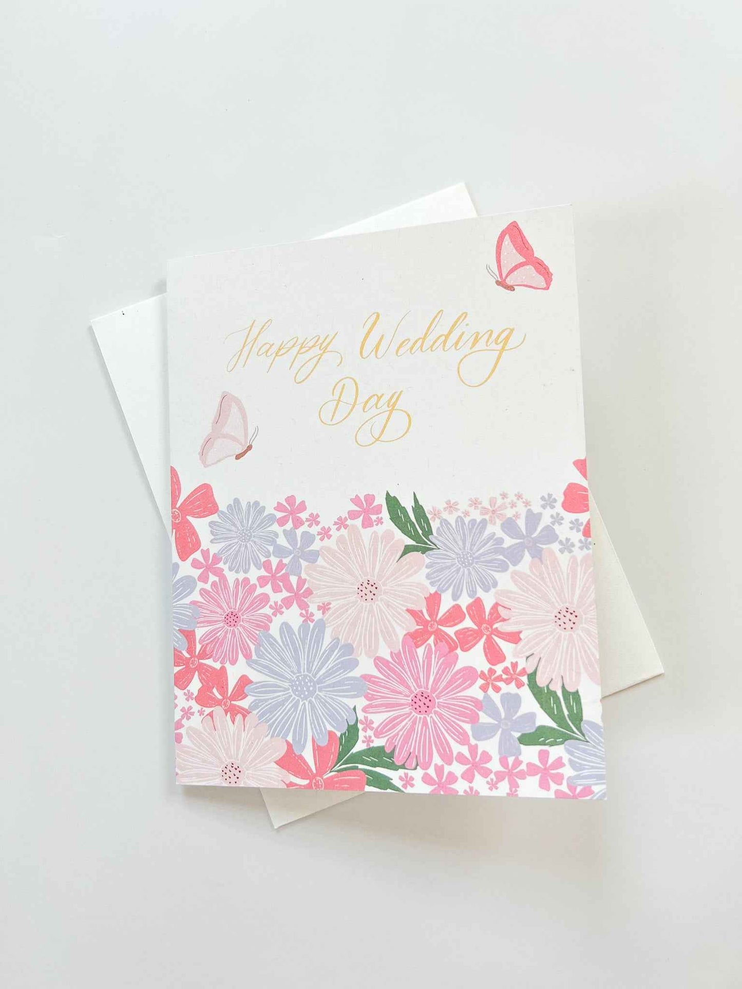 Elegant Wedding Card - Happy Wedding Day Greeting Card