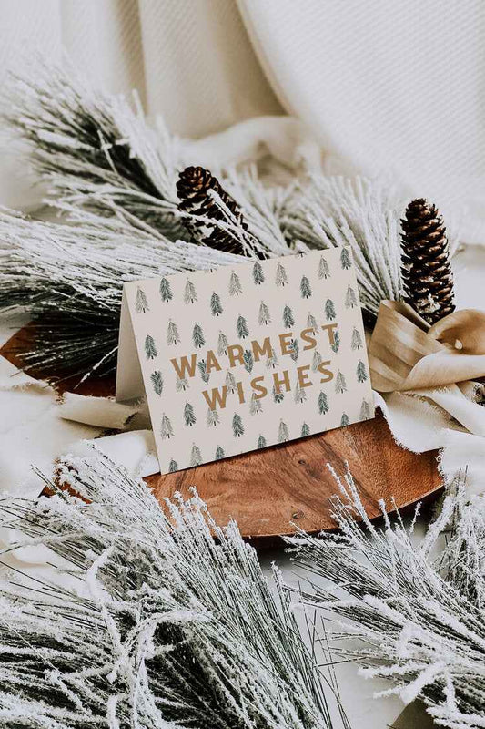 Warmest Wishes Cream Greeting Card
