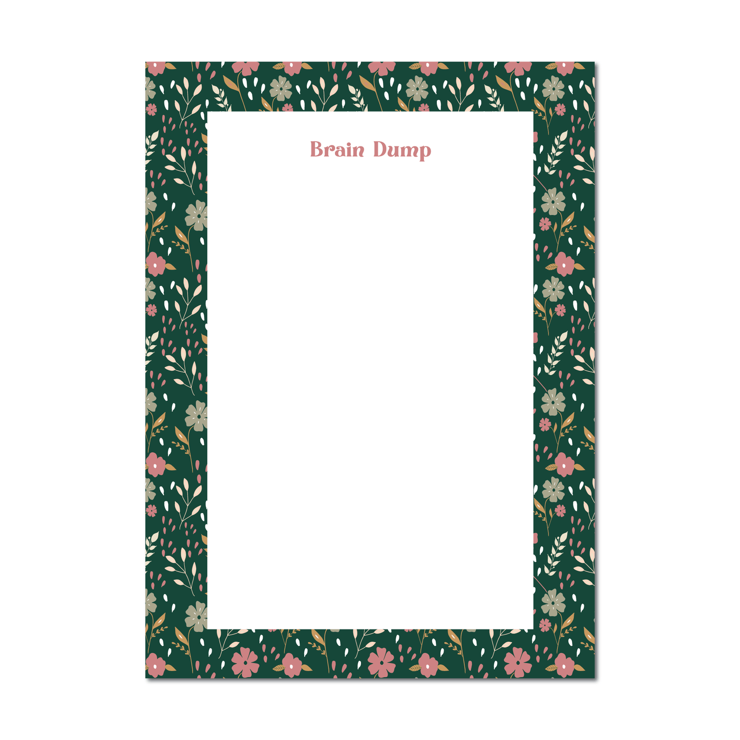 Funny Floral Brain Dump Notepad