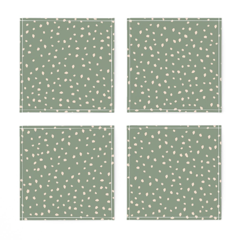 Cream Dotted Cocktail Napkins - Set of 4