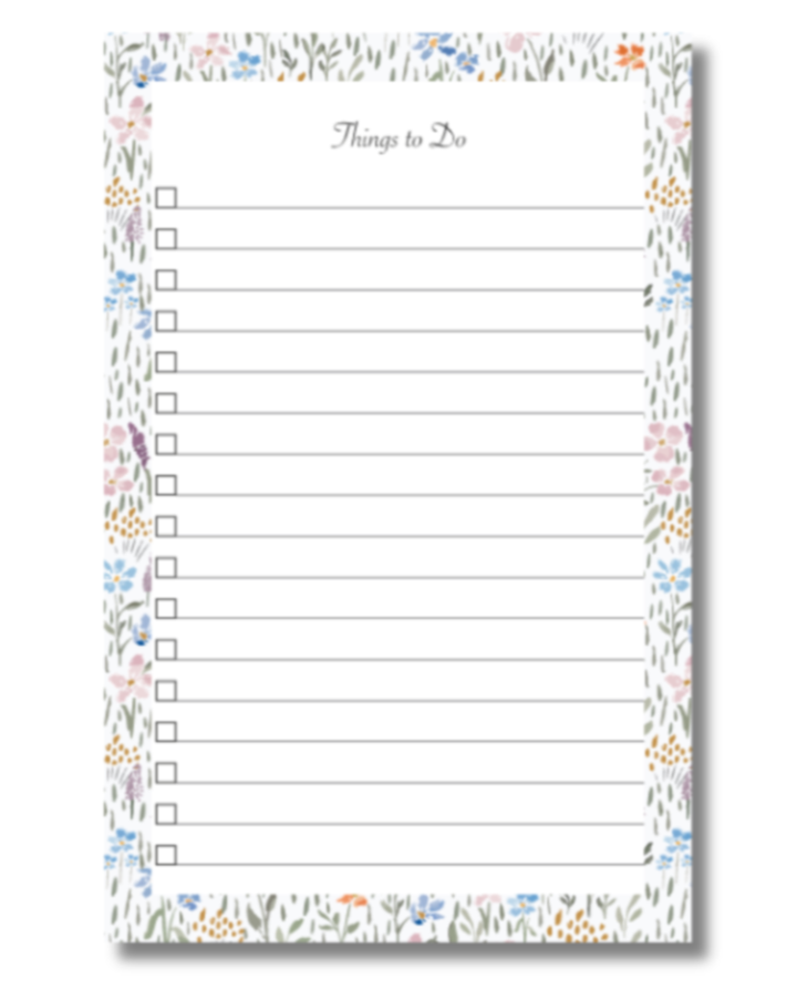 Floral Spring To Do List Notepad - JJ Paperie & Co