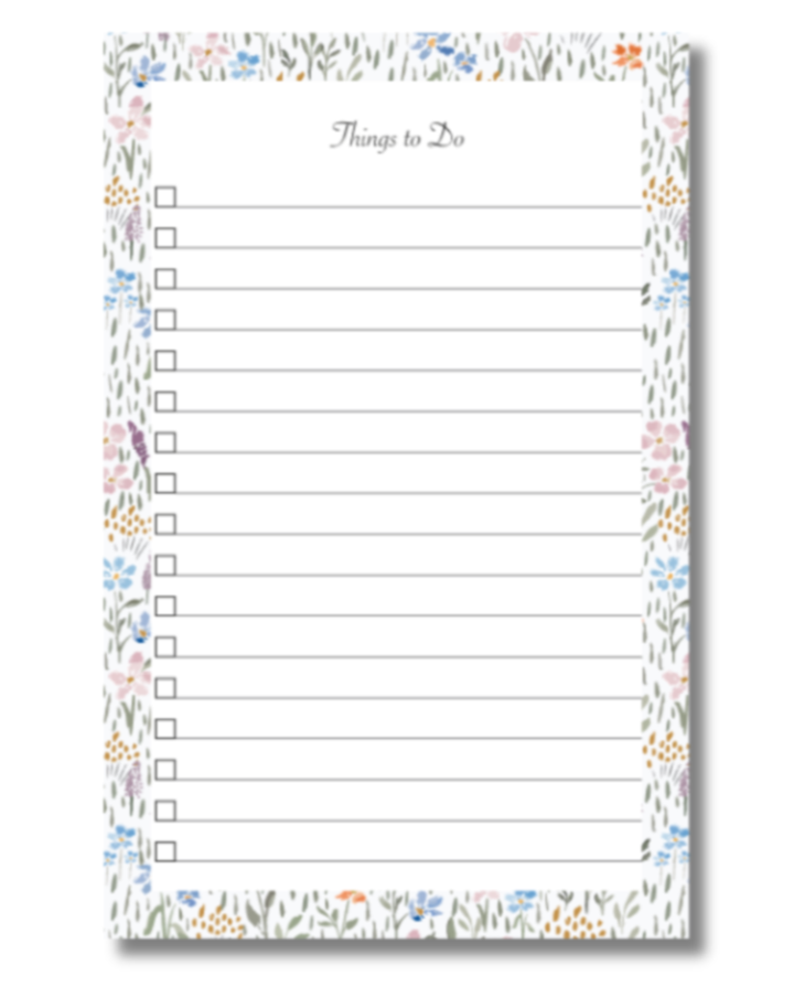 Floral Spring To Do List Notepad