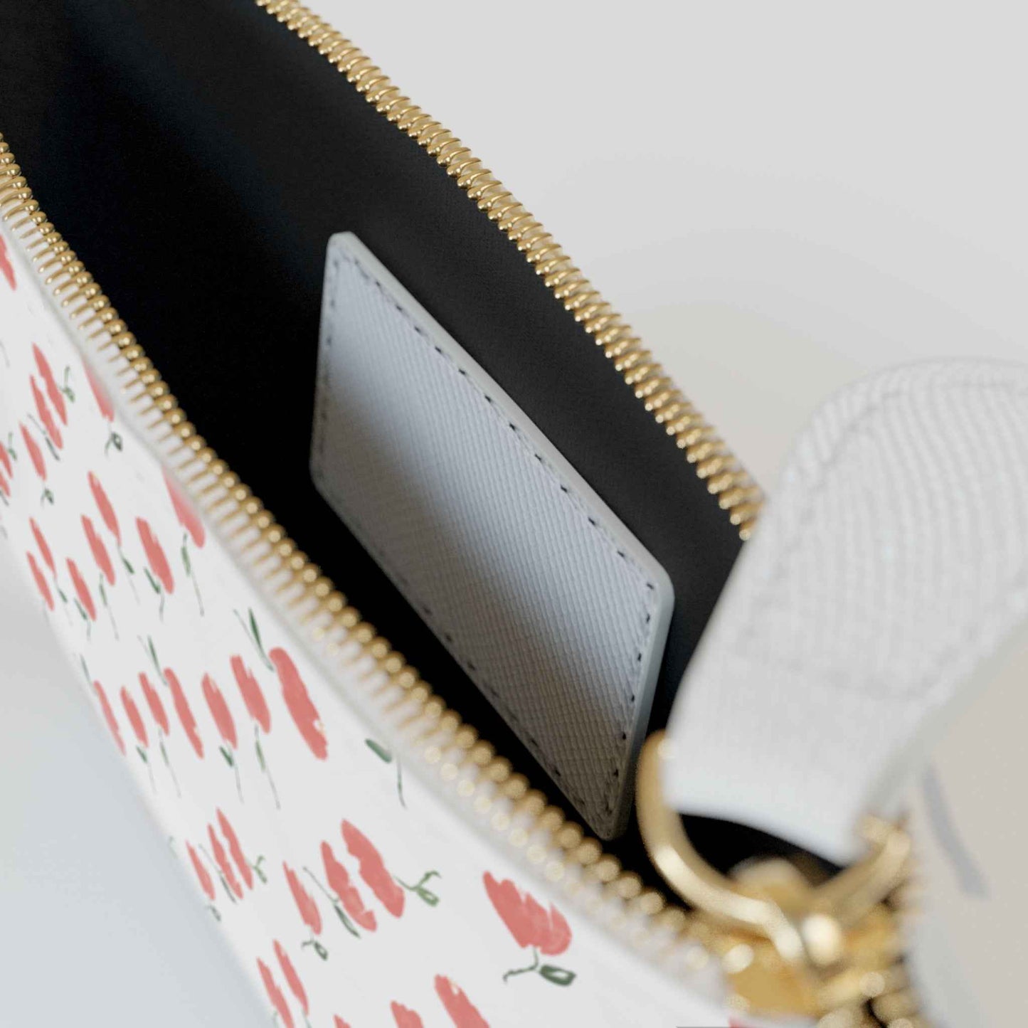 Dainty Floral Print Card Case Wallet