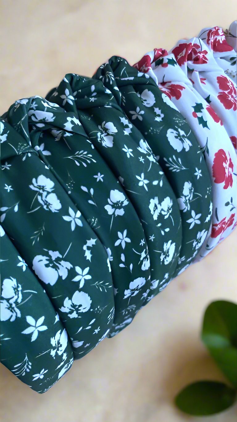 Floral Holiday Topknot Headband