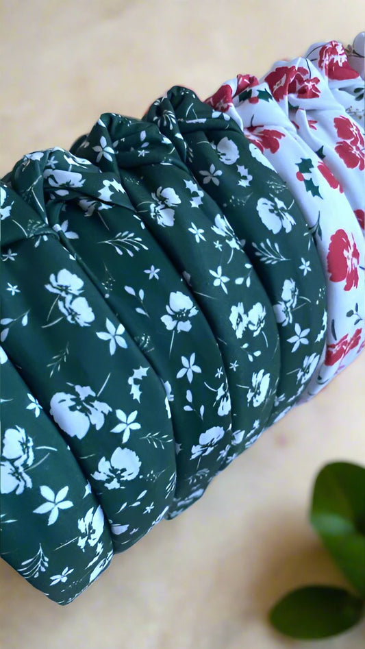Floral Holiday Topknot Headband