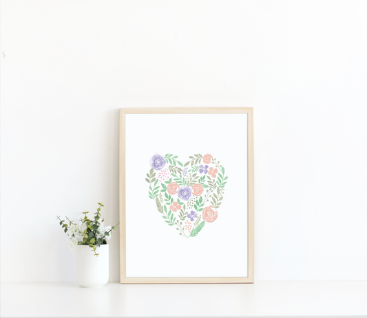 Watercolor Heart Print