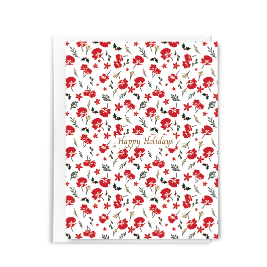 NEW! Watercolor Holiday Flowers Greeting Card