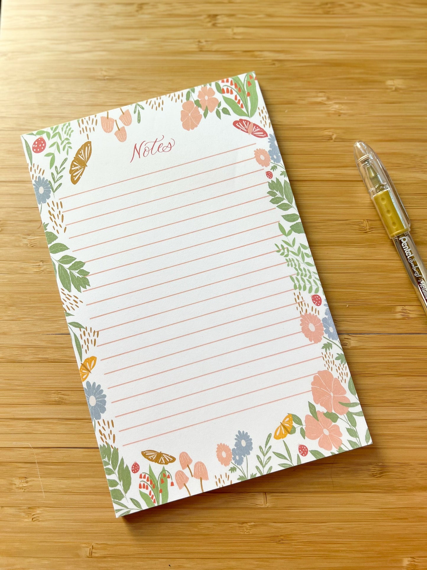 Floral Lined Notepad - Slightly Imperfect