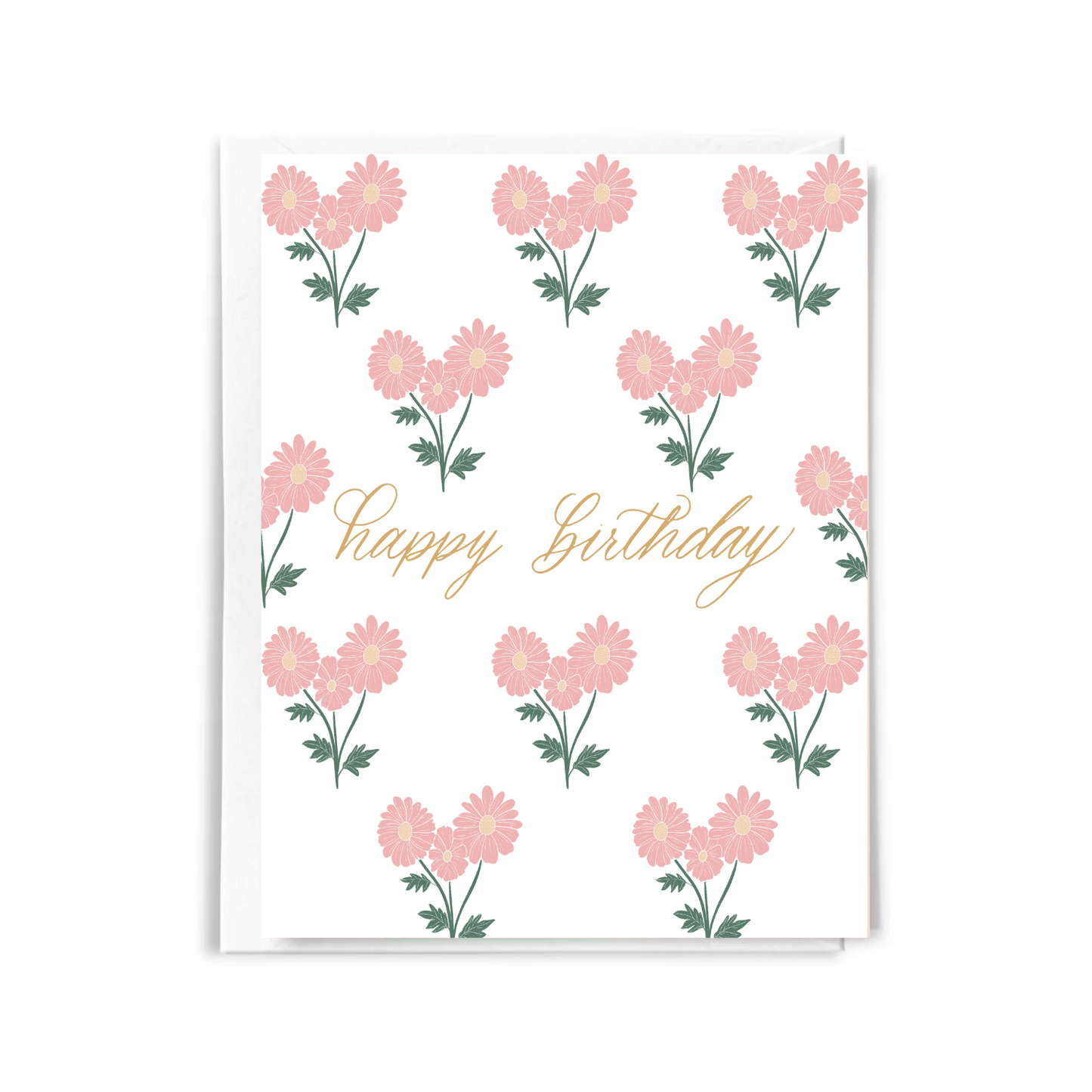 Block Print Happy Birthday Card
