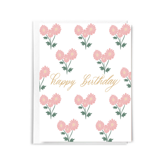 Block Print Happy Birthday Card