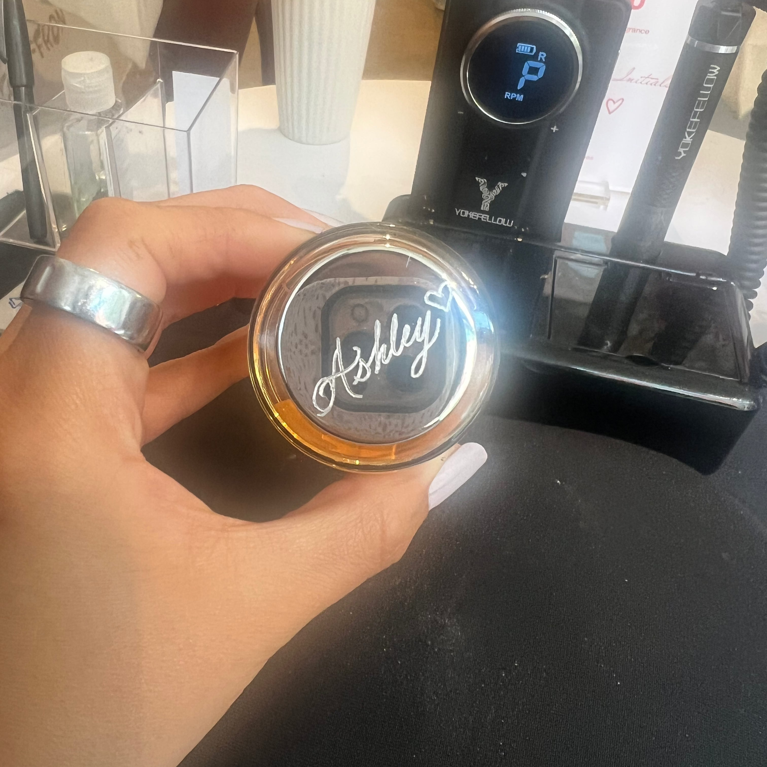 Perfume engraving for a NYC Engraving event for a store opening