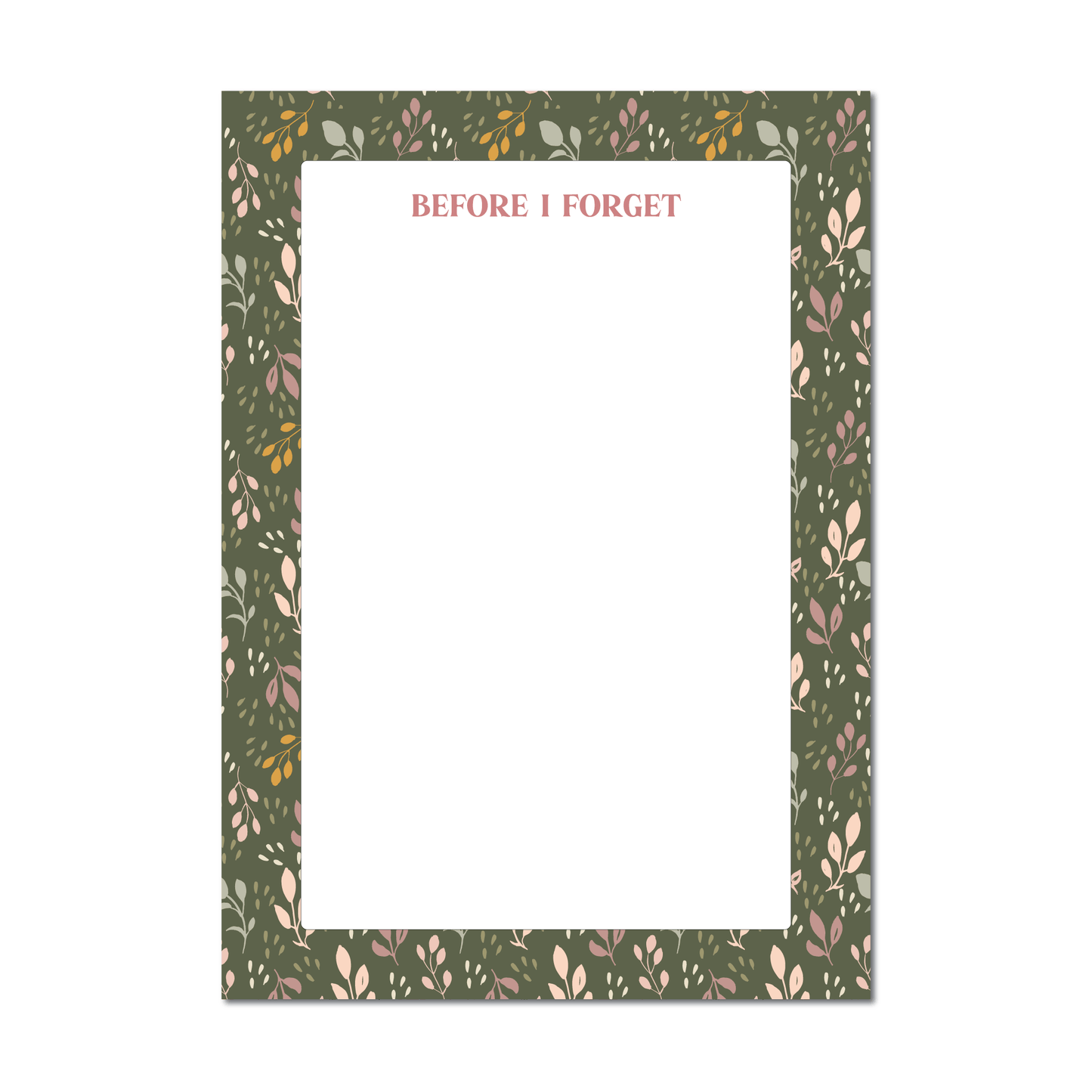 Pretty Floral Desk Notepad with Flowers Modern