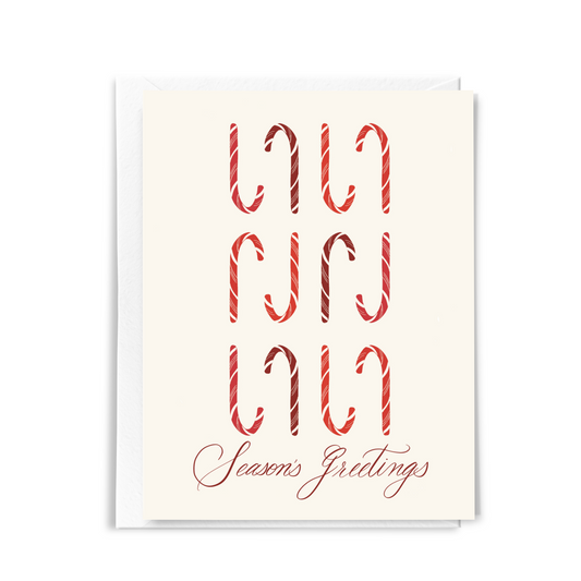 Candy Cane Seasons Greeting Card
