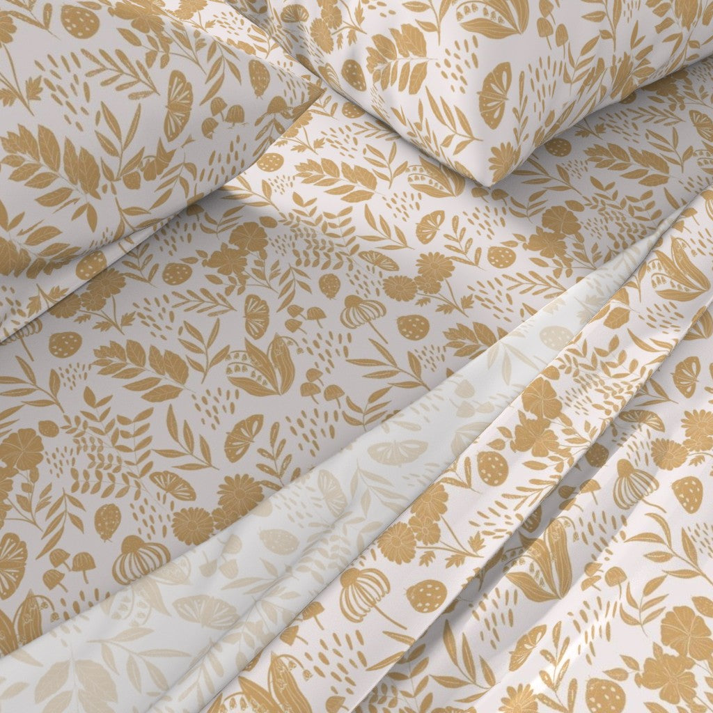 Neutral Floral Garden Bed Sheets