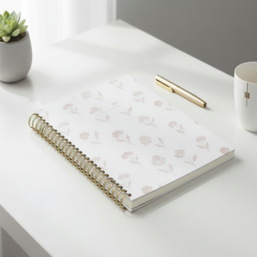 Pink Floral Undated 2025-2026 Planner