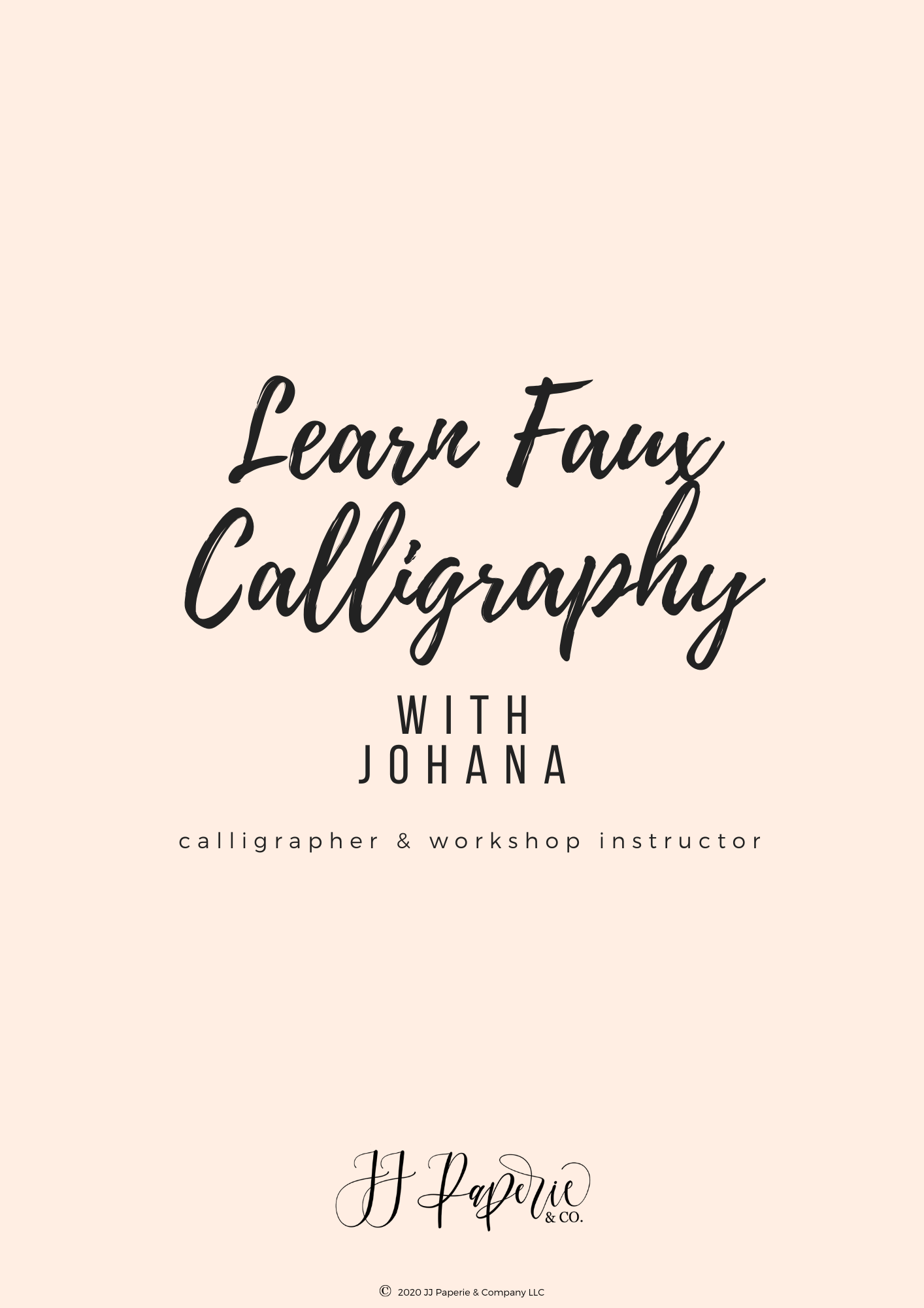 Faux Calligraphy Guide - JJ Paperie & Co
