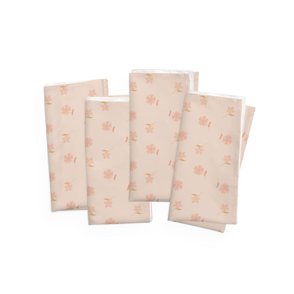Dainty Floral Printed Napkins for Dinner Table - Set of 4