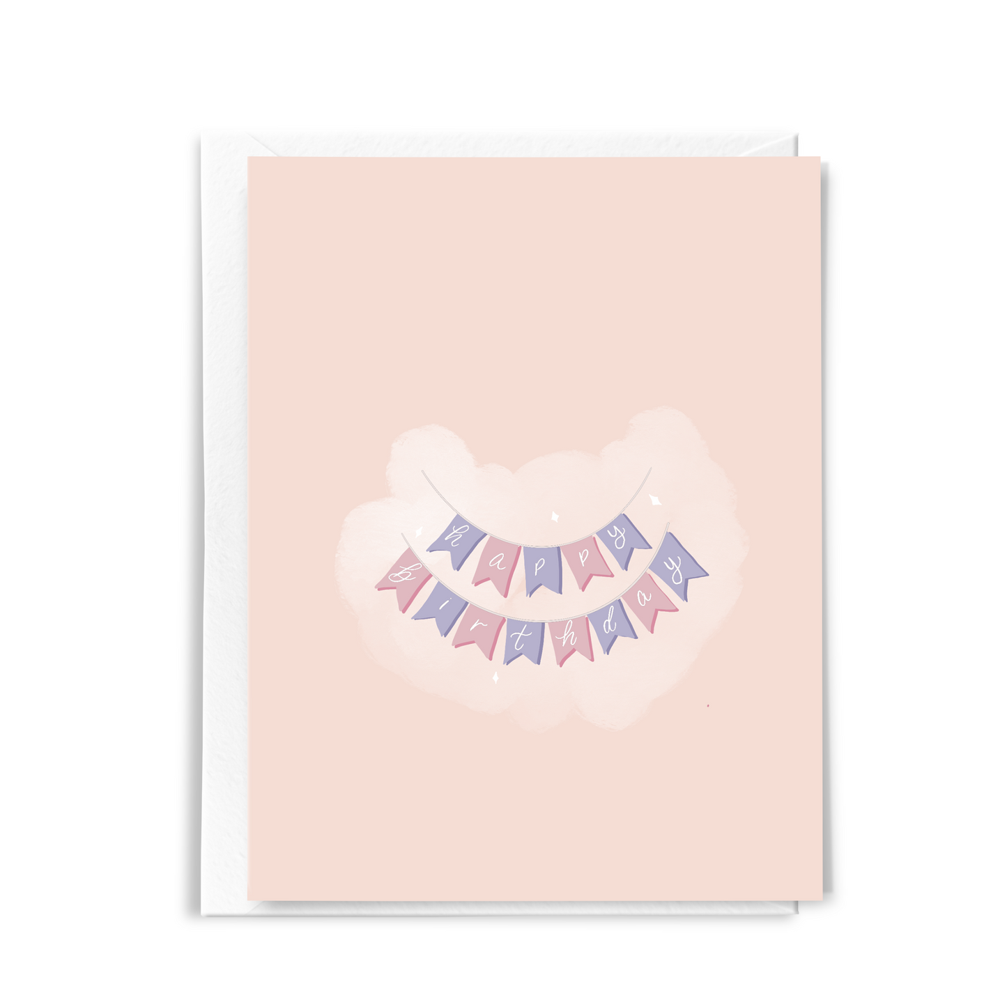 cute pink happy birthday card