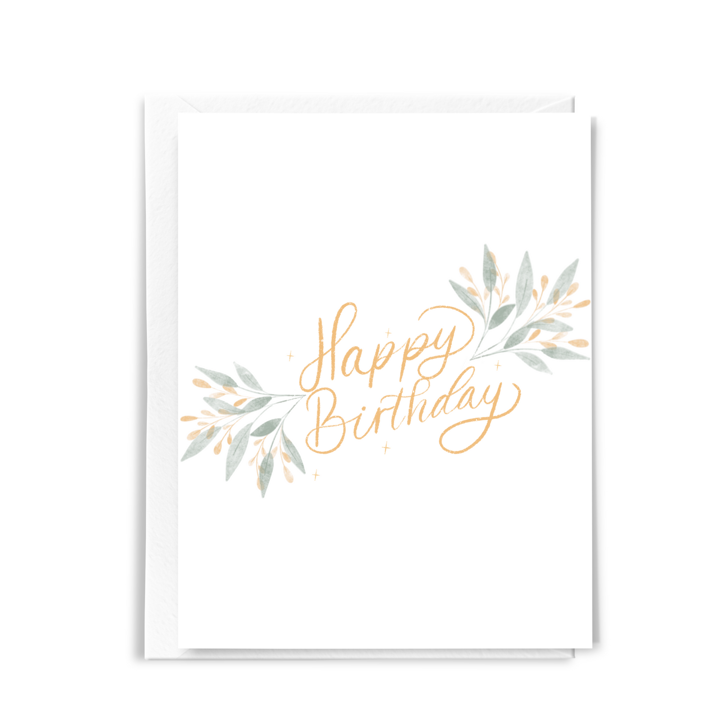 cute simple happy birthday card with simple dainty flowers