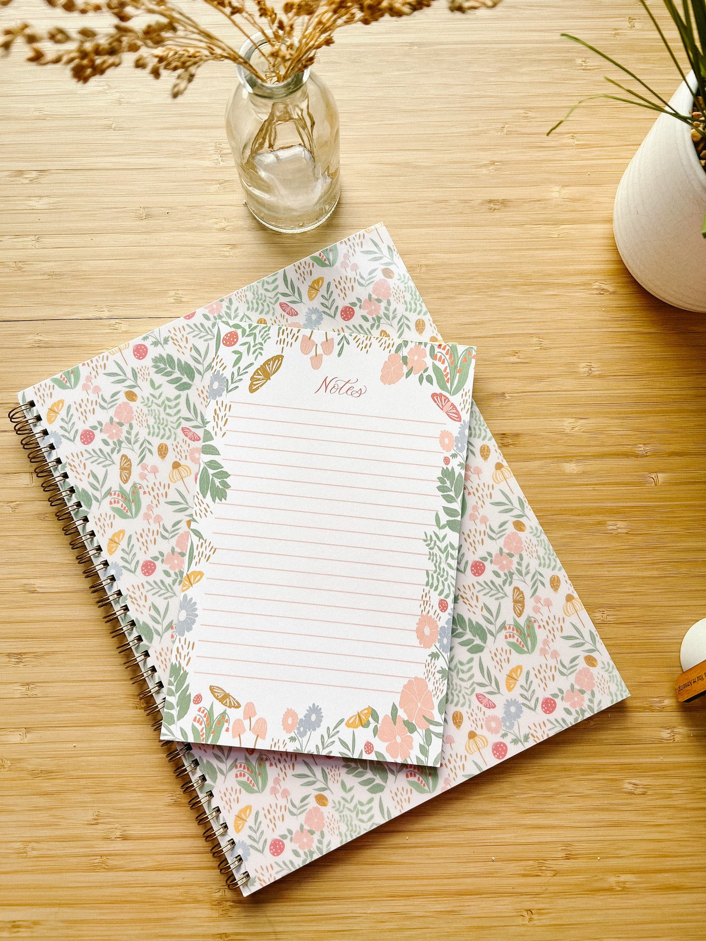 Floral Lined Notepad