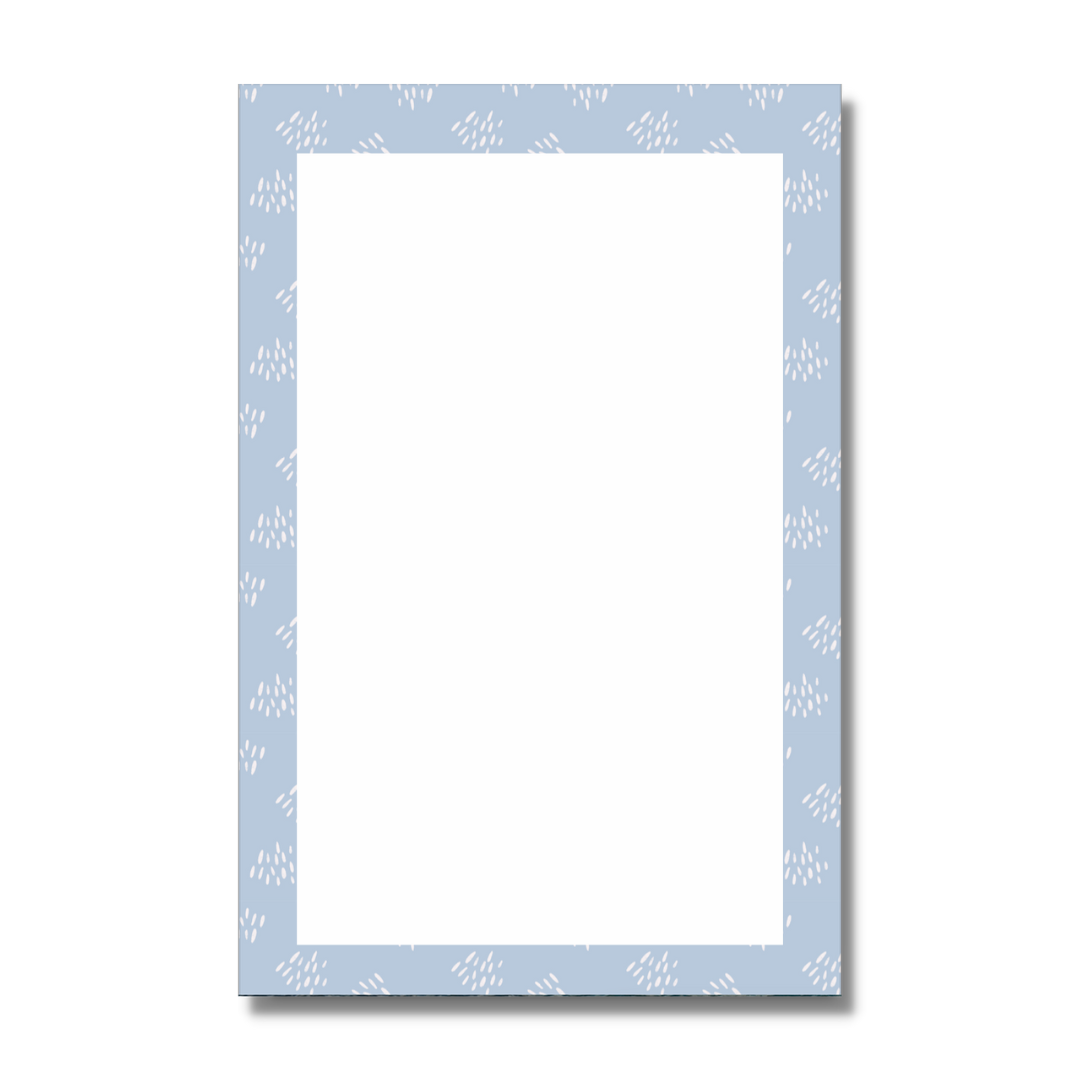Beautiful simple blue memo notepad on white background