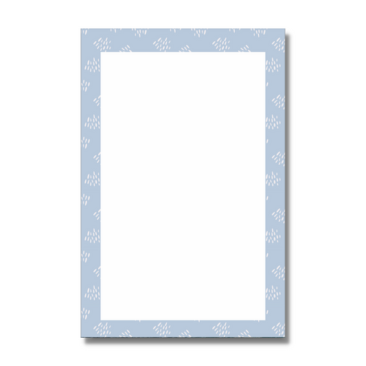 Beautiful simple blue memo notepad on white background