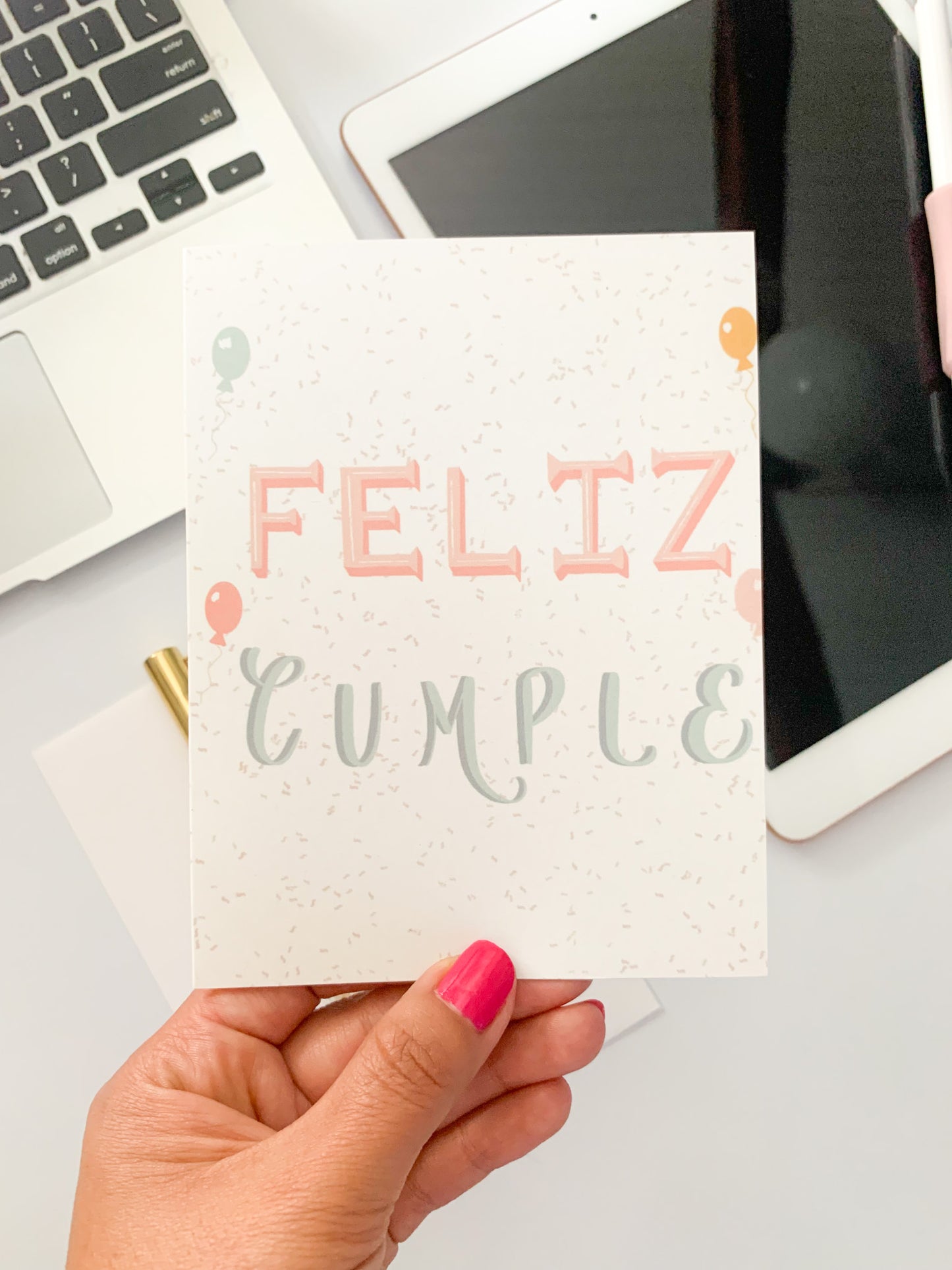 Pretty Feliz Cumpleanos Card