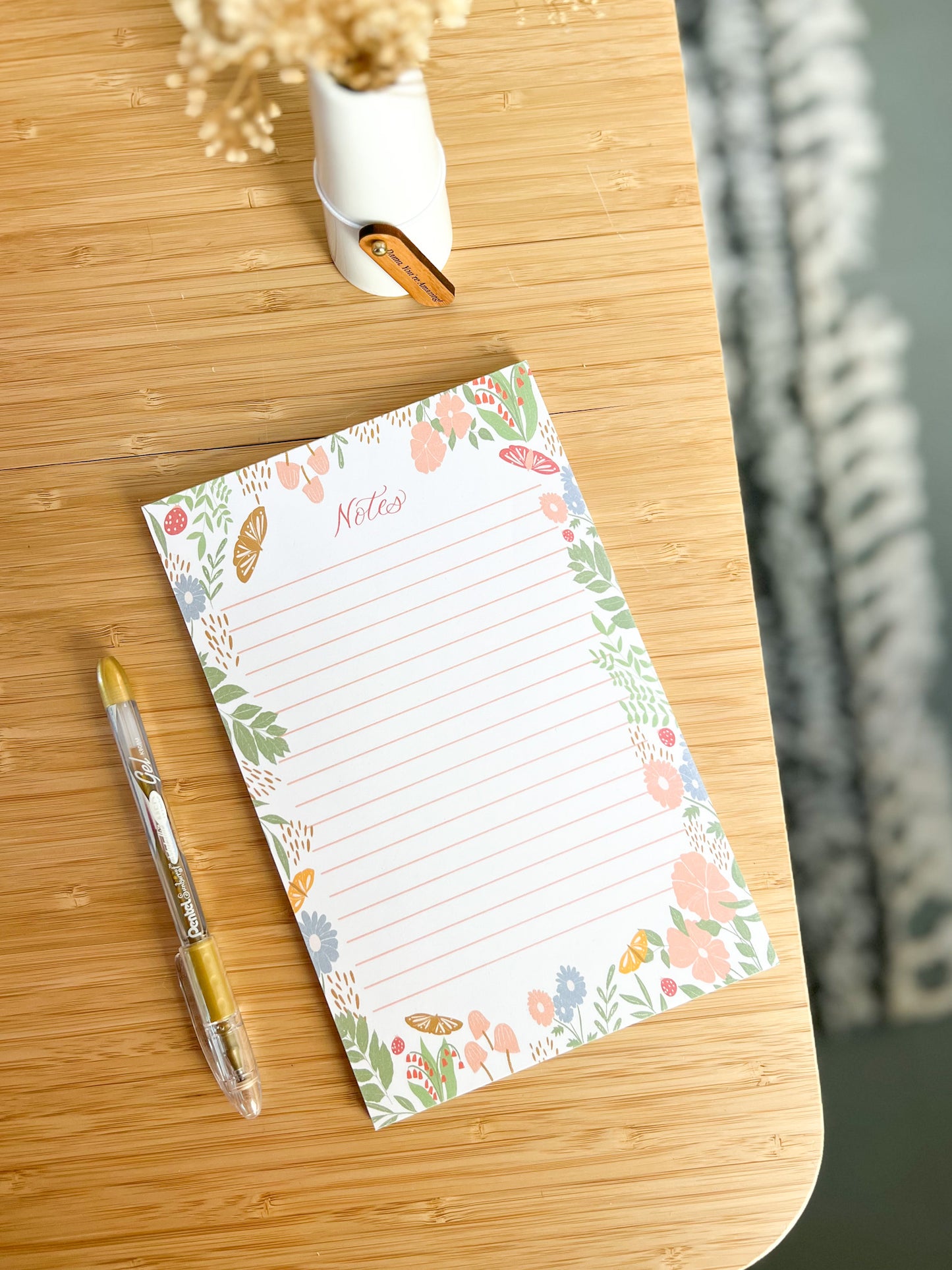 Floral Lined Notepad