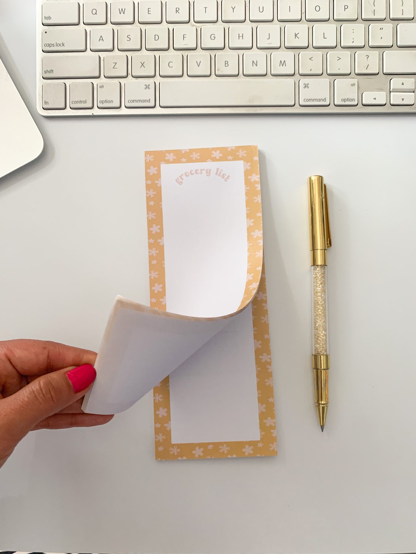 orange pretty kitchen list notepad 