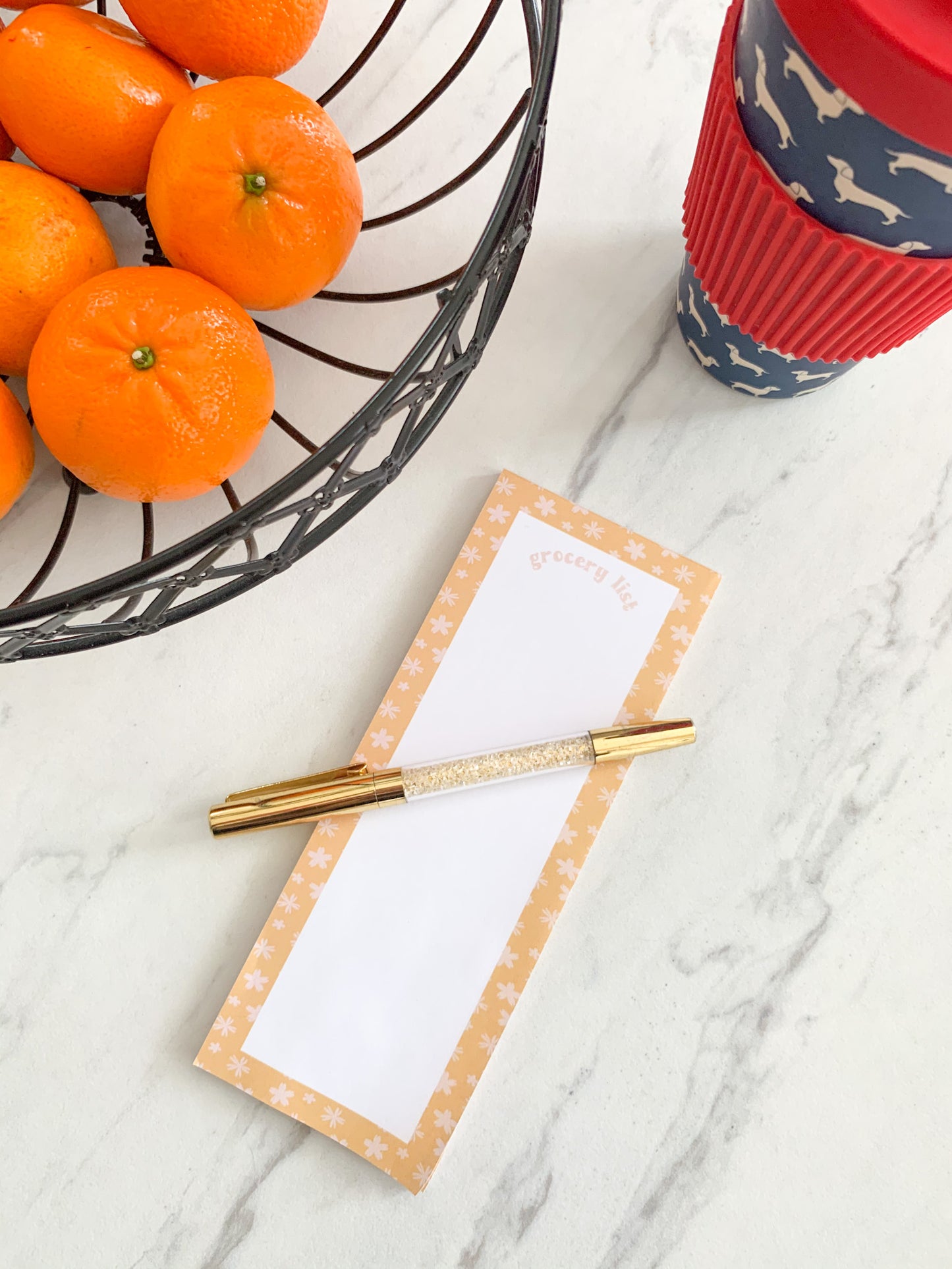 pretty and long grocery list notepad