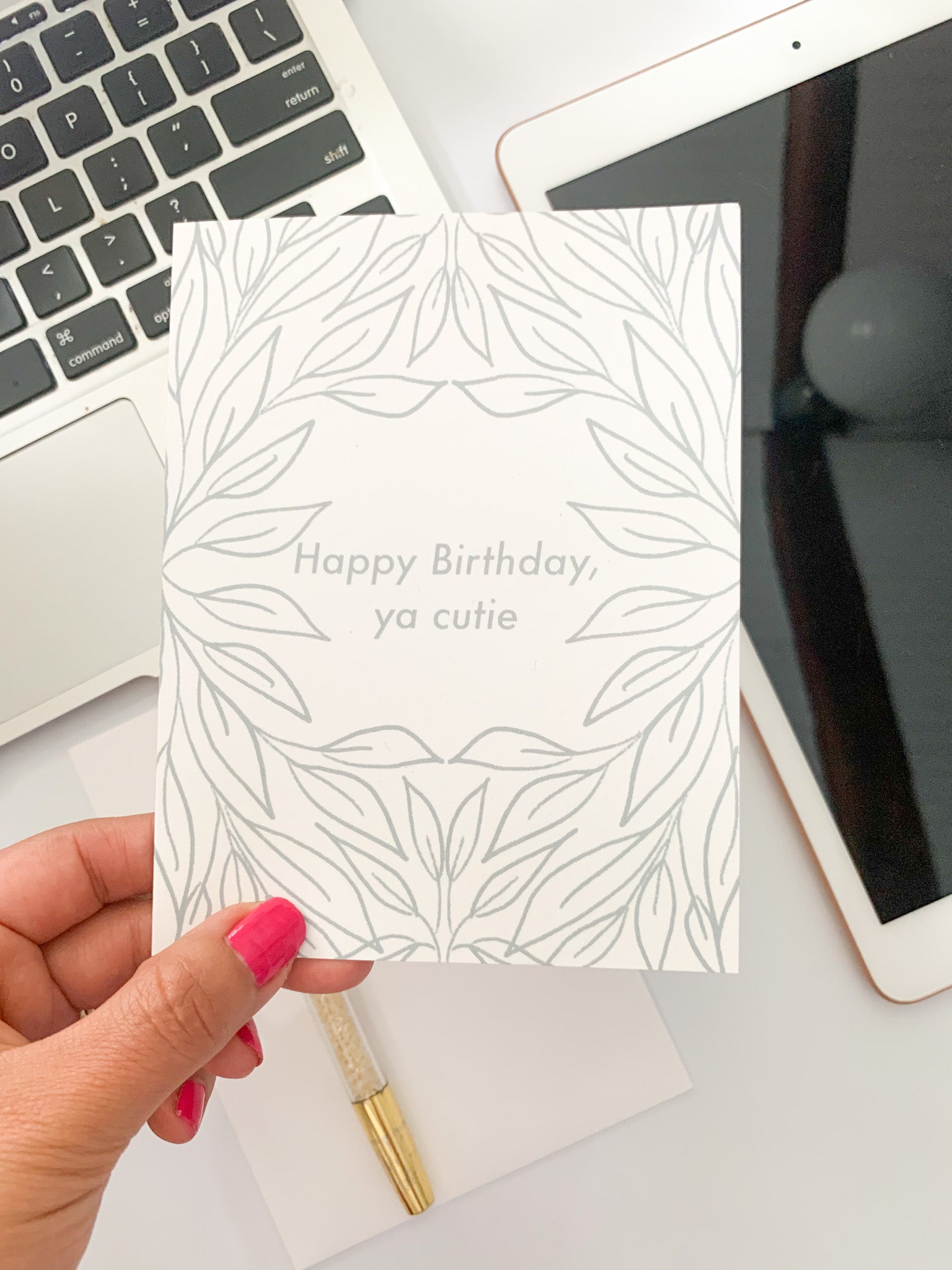 simple pretty floral birthday card for friend