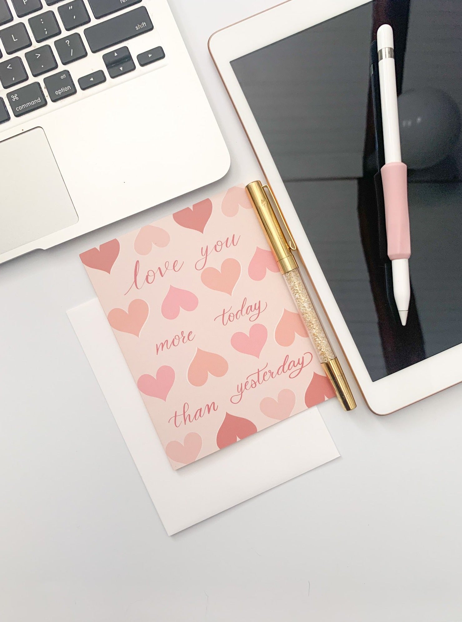 cute pink heart card for boyfriend or girlfriend 